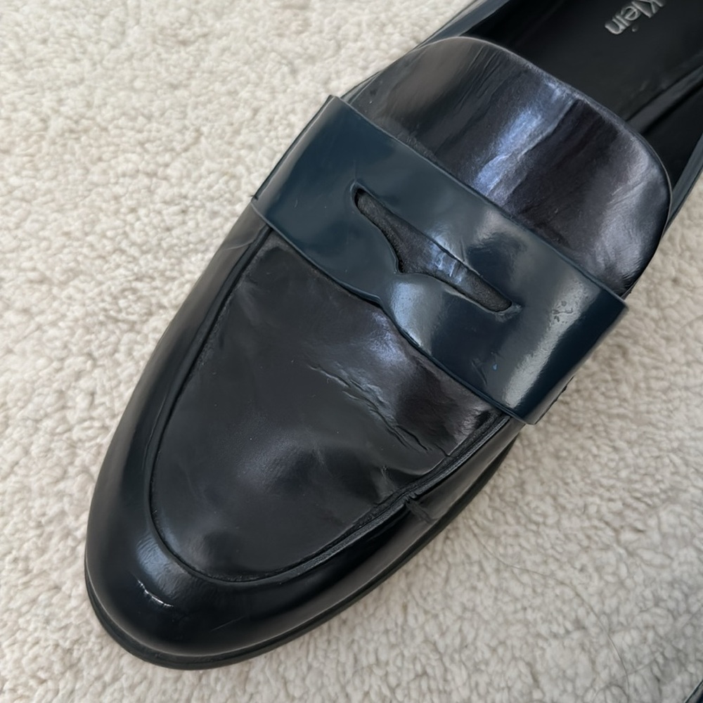 Calvin Klein Black Leather Slip-On Loafers - Picture 4 of 6